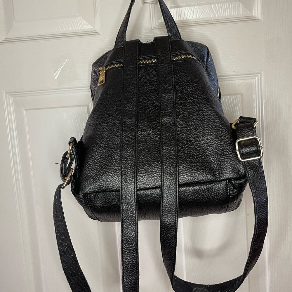 Steve Madden Black synthetic embossed small backpack gold tone hardwares. - Picture 4 of 16